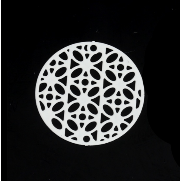 Estampes pendentif filigrane Mandala 20 mm métal coloris Blanc