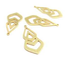 Pendentif Forme Géométrique 36mm, Acier Inoxydable finition Doré Plaquage sous vide