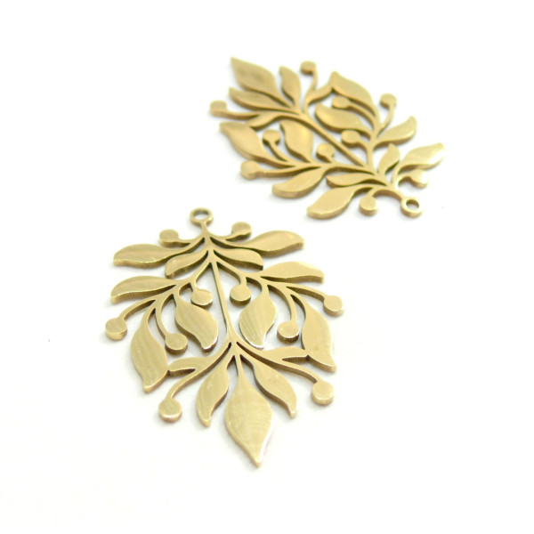 Pendentif Ethnique Acier Inoxydable finition Doré Placage sous vide