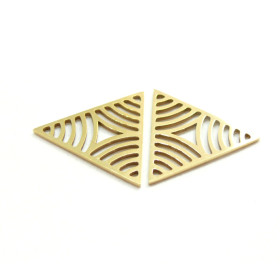 Pendentif, Connecteur Triangle 24 mm, Acier Inoxydable finition Doré