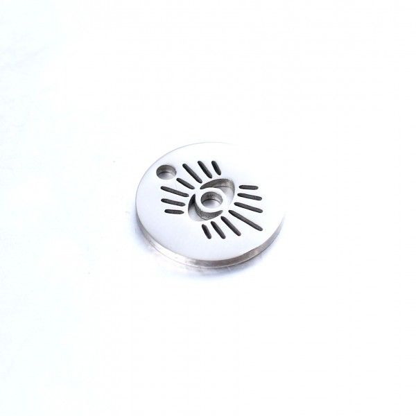 Pendentifs, breloques - Médaille avec Œil de la protection - 12 mm - Argenté en Acier Inoxydable 304 - pour bijoux raffinés