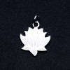 Breloques -Yoga Fleur de Lotus - 17 mm - Argenté en Acier Inoxydable 201 - Placage Ionique
