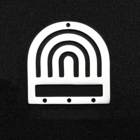 Connecteurs, Chandeliers -Géométrique - 28mm - Argenté en Acier Inoxydable - Placage Ionique