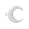 Pendentifs - forme Lune Corne- 15 mm - Argent Platine en Acier Inoxydable 304  Placage sous vide