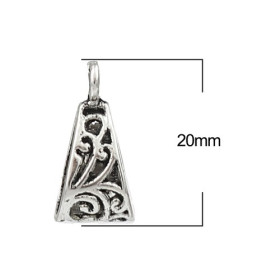 PS11650032 PAX 25 pendentifs Bélières Triangle Ajourées metal Argent Antique