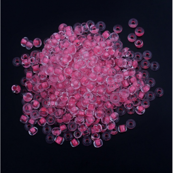 sachet d'environ 1000 Perles de rocaille en verre Rose 3x2mm 25gr qui s'illumine dans le noir