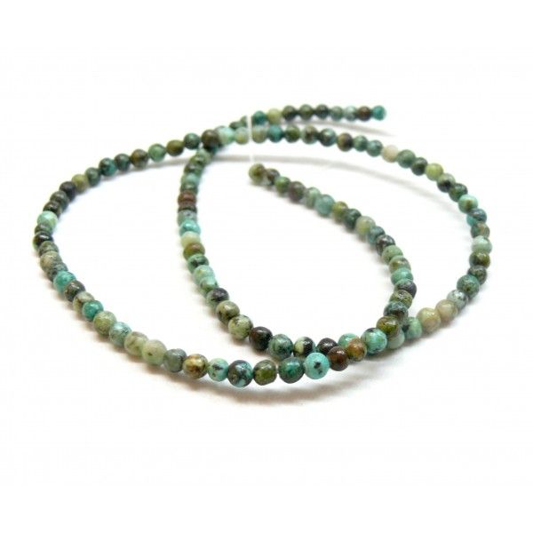 Perles de Turquoise Africaine rondes 3mm