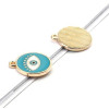 Pendentifs Œil de Protection Médaillon Émaillé 18x15mm – Métal Doré Bleu Turquoise