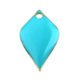 Sequins émaillés Pétaline, losange arrondi 18 par 12mm Bleu Turquoise