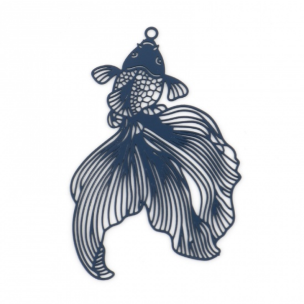 Pendentifs filigrane, Poissons de Combat 49 mm coloris Vert