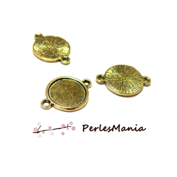 Supports de PENDENTIF CONNECTEUR Qualité EXTRA 12mm finition DORE ANTIQUE