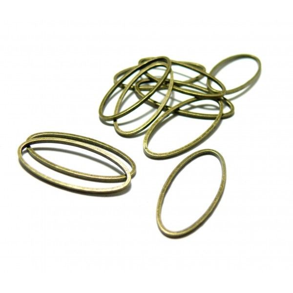 pendentifs anneau connecteur fermé Ovale cuivre finition Bronze 25 par 11mm