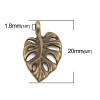 Pendentifs Feuille de Montserrat 20 mm métal finition Bronze