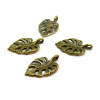 Pendentifs Feuille de Montserrat 20 mm métal finition Bronze
