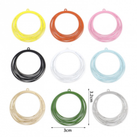 Pendentifs, estampes filigrane, Cercle 30 mm coloris Argent Platine