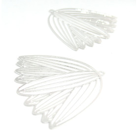 Estampes pendentif filigrane Fleur Papyrus 37 mm métal coloris Argent Platine