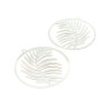 Estampes - pendentif filigrane médaillon avec feuille de Palme 31mm - métal finition Argent Platine