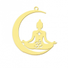 Pendentif -Bouddha Ohm 32mm - Doré en Acier Inoxydable  - pour bijoux raffinés