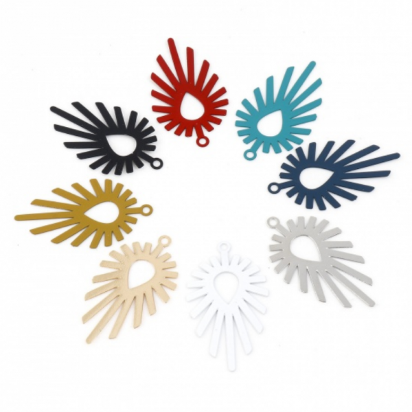 Estampes - pendentifs filigrane Goutte Géométrique 30 par 17mm - coloris  Doré