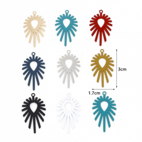 Estampes - pendentifs filigrane Goutte Géométrique 30 par 17mm - coloris Moutarde