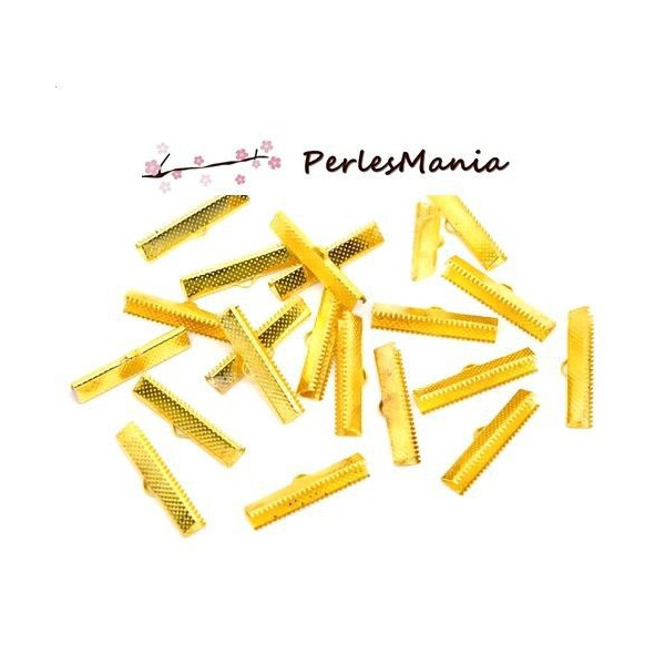 Embouts à serrer, serre fils, Griffes, Pince ATTACHE RUBAN 30mm métal finition DORE