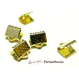 Embouts à serrer, serre fils, Griffes, Pince ATTACHE RUBAN 6 mm métal finition DORE