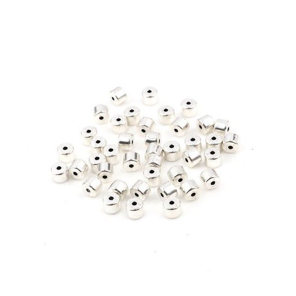 Perles Intercalaires - Rondelle 5 par 4 mm - métal coloris Argent Vif