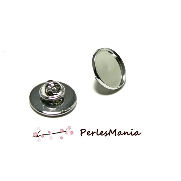 Supports de broche Pins en 20mm métal couleur Argent Platine