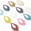 Estampes - pendentifs filigrane Goutte Feuille Géométrique 52 par 31mm - coloris Argent Platine