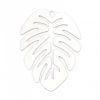 Estampes - pendentifs filigrane Feuille Monstera Exotique 28 par 20mm - coloris Argent Platine
