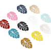 Estampes - pendentifs filigrane Feuille Monstera Exotique 28 par 20mm - coloris Argent Platine