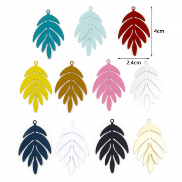 Estampes - pendentifs filigrane Feuille 40 par 24mm - coloris Doré