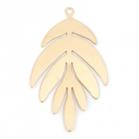 Estampes - pendentifs filigrane Feuille 40 par 24mm - coloris Doré