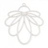 Estampes - pendentifs filigrane Fleur Eventail 34 par 31mm - coloris Argent Platine