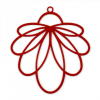 Estampes - pendentifs filigrane Fleur Eventail 34 par 31mm - coloris Rouge