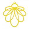 Estampes - pendentifs filigrane Fleur Eventail 34 par 31mm - coloris Jaune