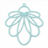 Estampes - pendentifs filigrane Fleur Eventail 34 par 31mm - coloris Bleu Ciel