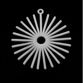 Pendentif Galaxie, Soleil 30 mm, Acier Inoxydable finition Argent Platine