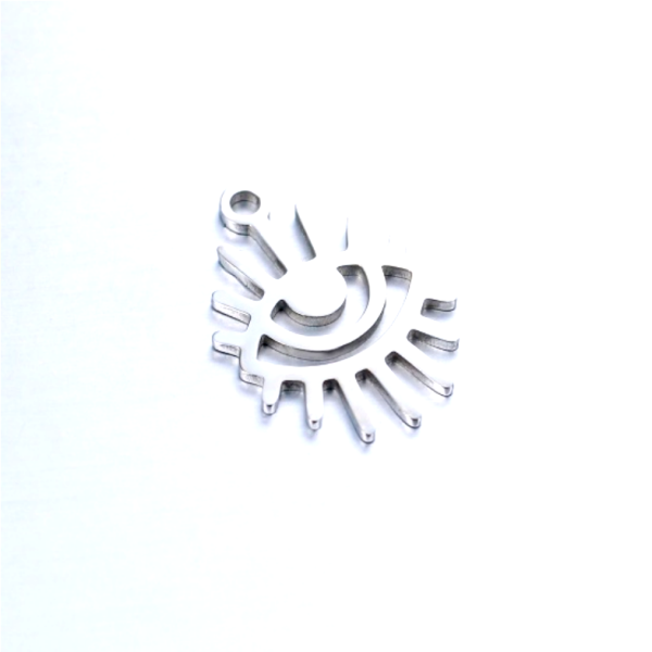 Pendentifs Oeil de la protection 17mm  Acier Inoxydable 304 finition Argenté