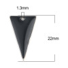 Sequins résine style émaillés Triangle Noir 22 par 13mm sur une base en métal dore