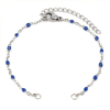 Bracelet - maille avec émaille Bleu 16mm - en Acier Inoxydable 304 - coloris Argent Platine
