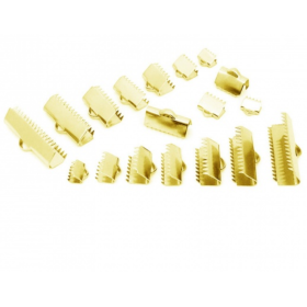 Embouts à serrer, serre fils, Griffes, Pince ATTACHE RUBAN 13 mm- en Acier Inoxydable 304 - finition Doré