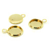 Supports de Pendentif 12 mm, Acier Inoxydable 304, finition Doré à l'or fin 18K