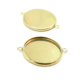 Supports de Connecteur,  Acier Inoxydable 12 mm, finition plaquage OR 24KT
