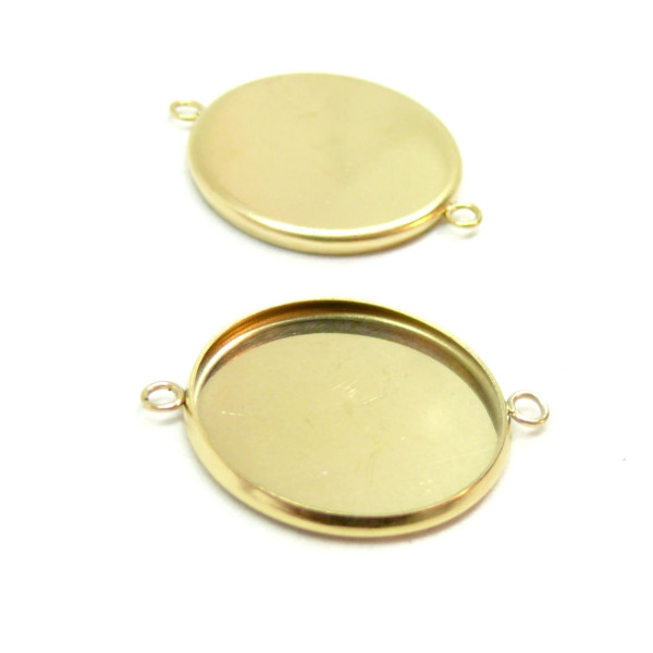 Supports de Connecteur,  Acier Inoxydable 12 mm, finition plaquage OR 24KT