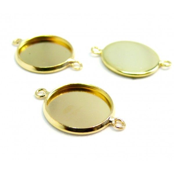 Supports de Connecteur,  Acier Inoxydable 18 mm, finition plaquage OR 18KT