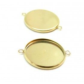 Supports de Connecteur,  Acier Inoxydable 18 mm, finition plaquage OR 18KT