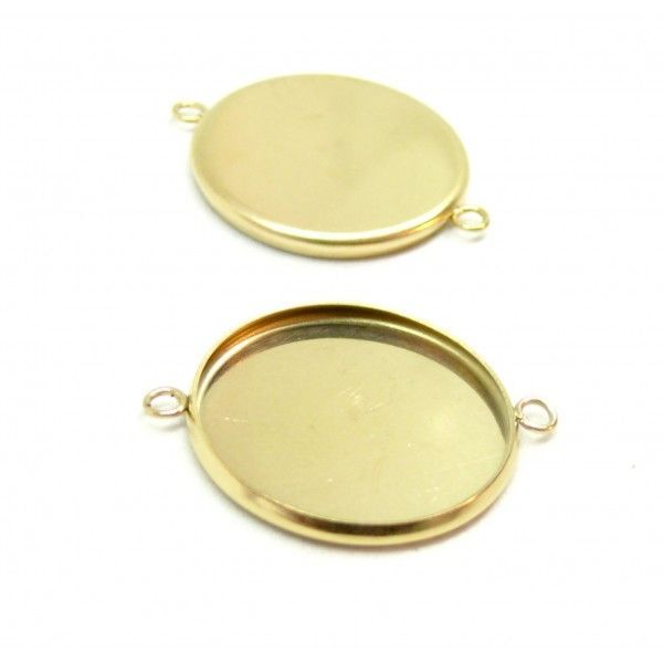 Supports de Connecteur,  Acier Inoxydable 18 mm, finition plaquage OR 18KT