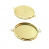 Supports de Connecteur,  Acier Inoxydable 18 mm, finition plaquage OR 18KT