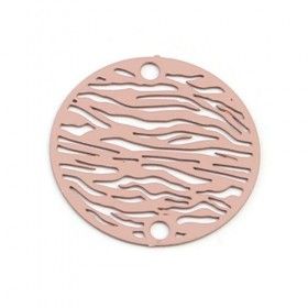 Estampes Pendentif Connecteur filigrane Zèbre 20mm coloris Rose